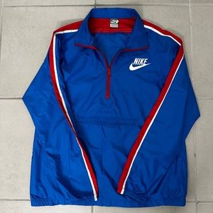Nike Sportswear 90s Mens Blue Red Full Zip Windbreaker Track Athletic Jacket XL